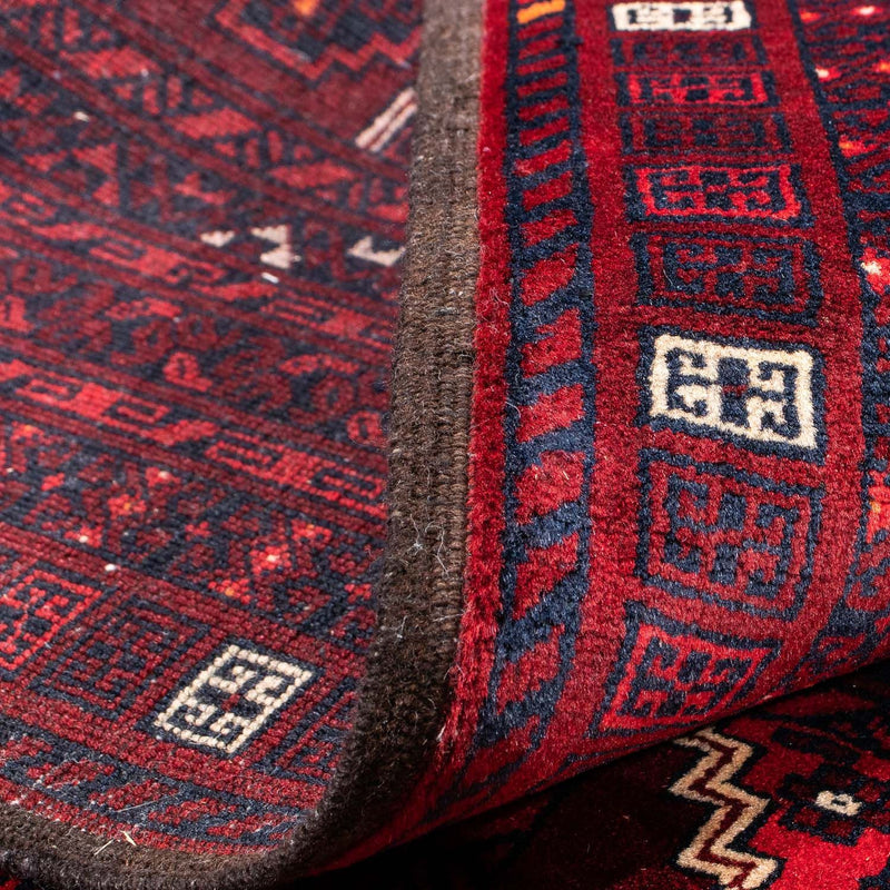 Dywan turkmeński - 246 x 160 cm - ciemna czerwień