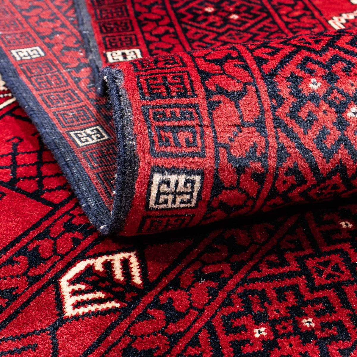 Dywan turkmeński - 255 x 151 cm - ciemna czerwień