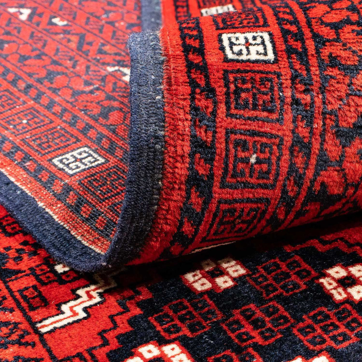 Dywan turkmeński - 243 x 160 cm - ciemna czerwień