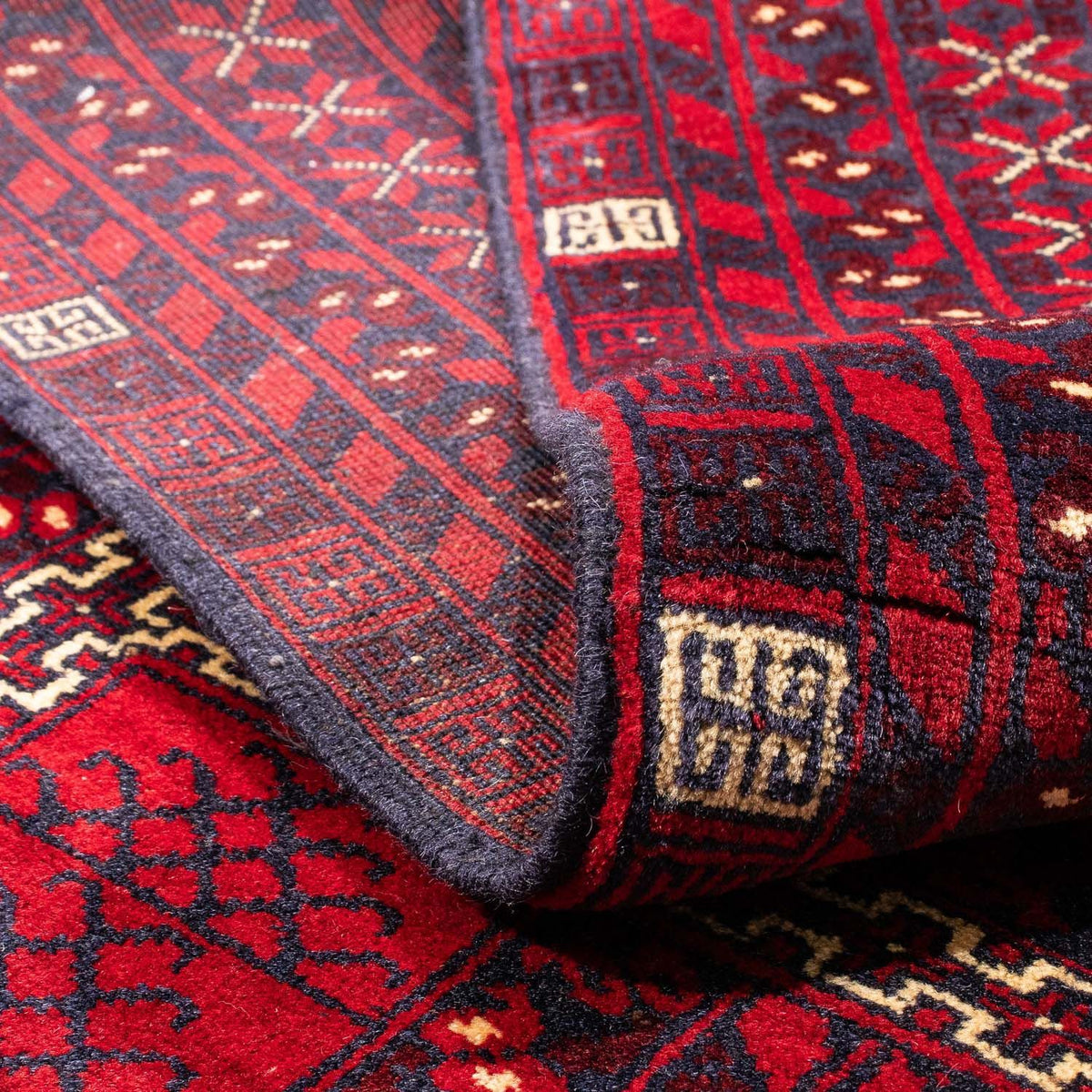 Dywan turkmeński - 245 x 156 cm - ciemna czerwień