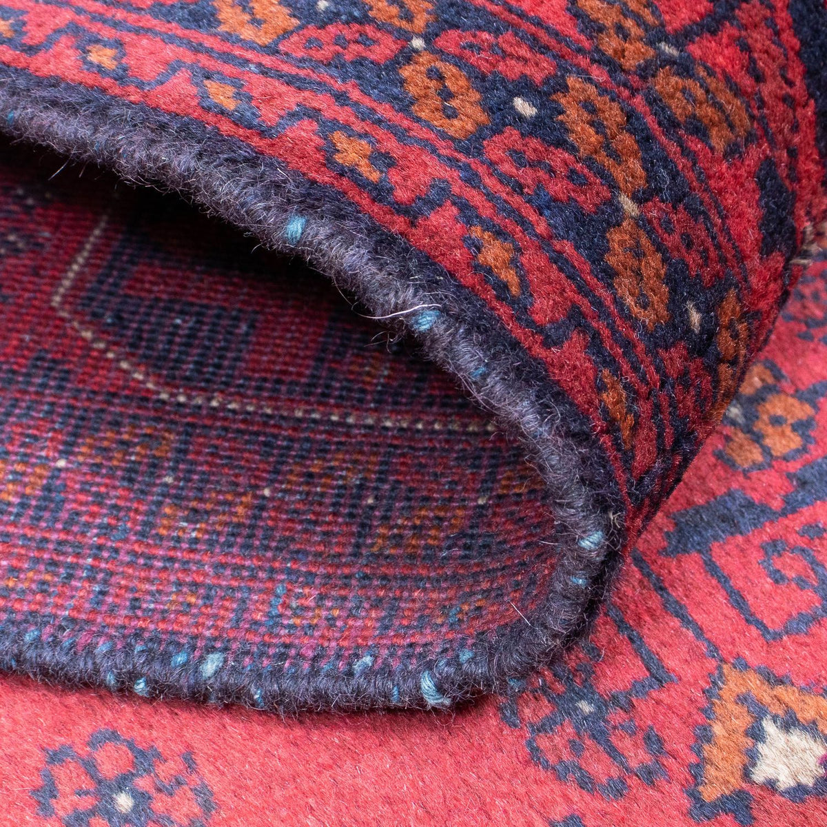 Biegacz Afgański dywan - Kunduz - 298 x 83 cm - ciemna czerwień