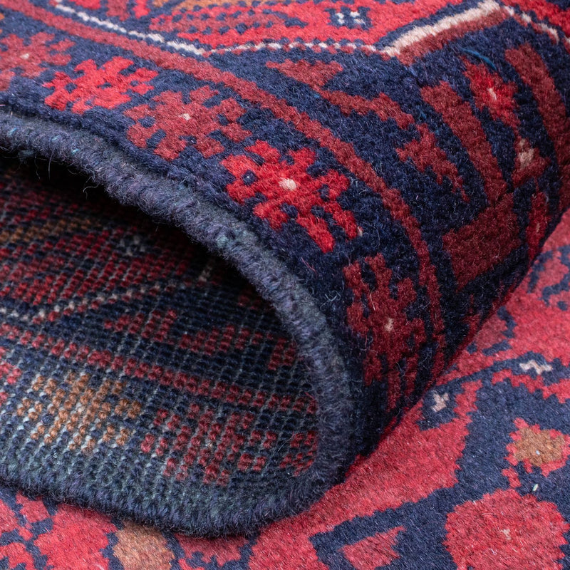 Biegacz Afgański dywan - Kunduz - 287 x 84 cm - ciemna czerwień