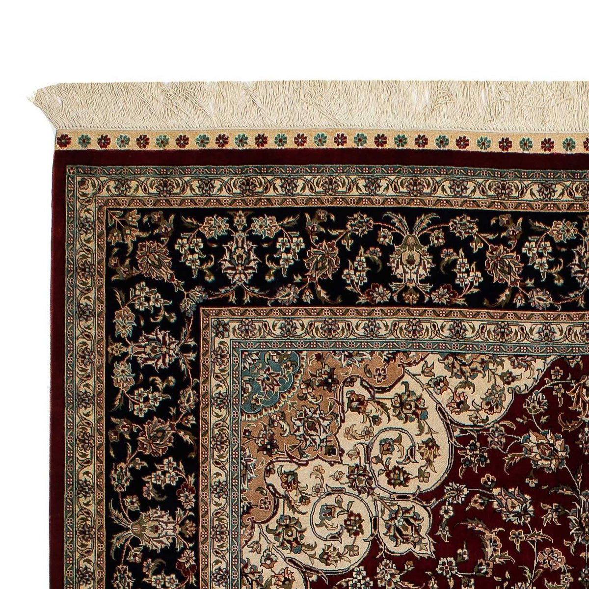 Dywan z jedwabiu - jedwab chiński - 198 x 137 cm - ciemna czerwień