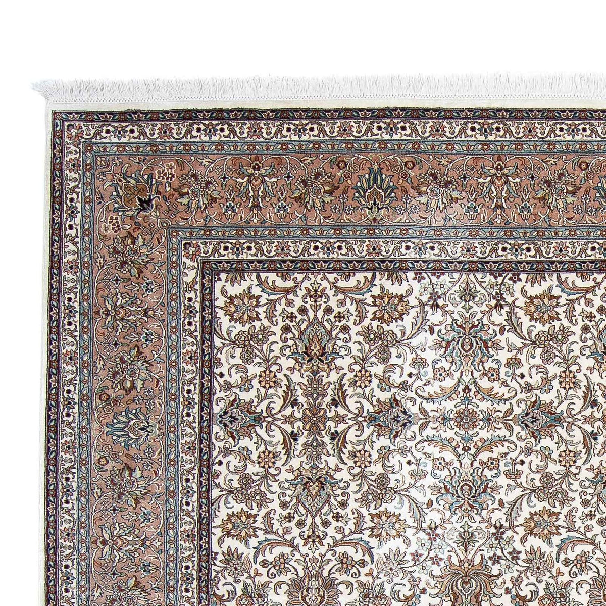 Jedwabny dywan - Kashmir Silk kwadratowy  - 246 x 243 cm - beżowy
