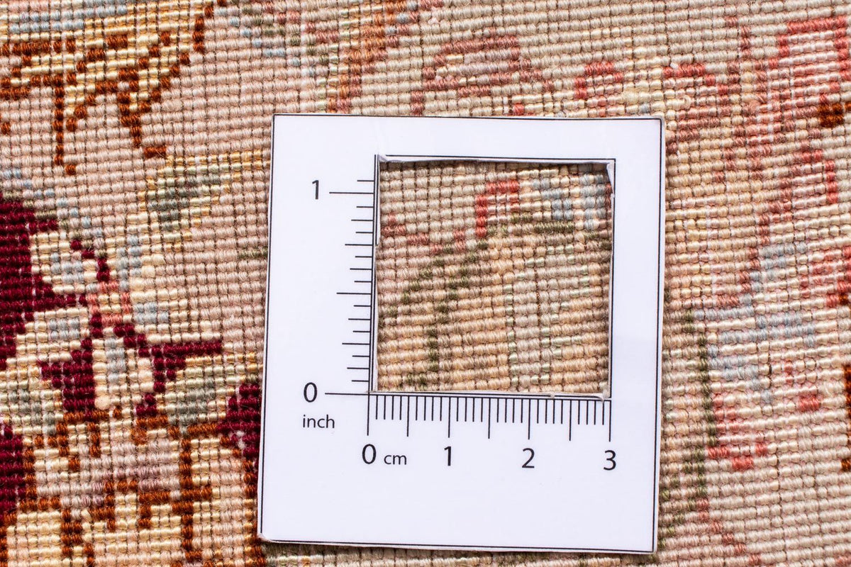 Dywan perski - Tabriz - Królewski okrągły  - 150 x 150 cm - ciemna czerwień