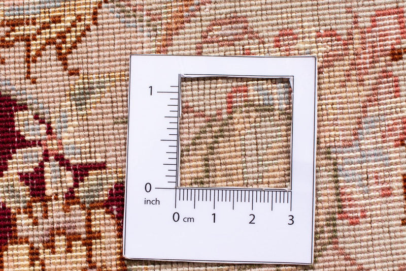 Dywan perski - Tabriz - Królewski okrągły  - 150 x 150 cm - ciemna czerwień