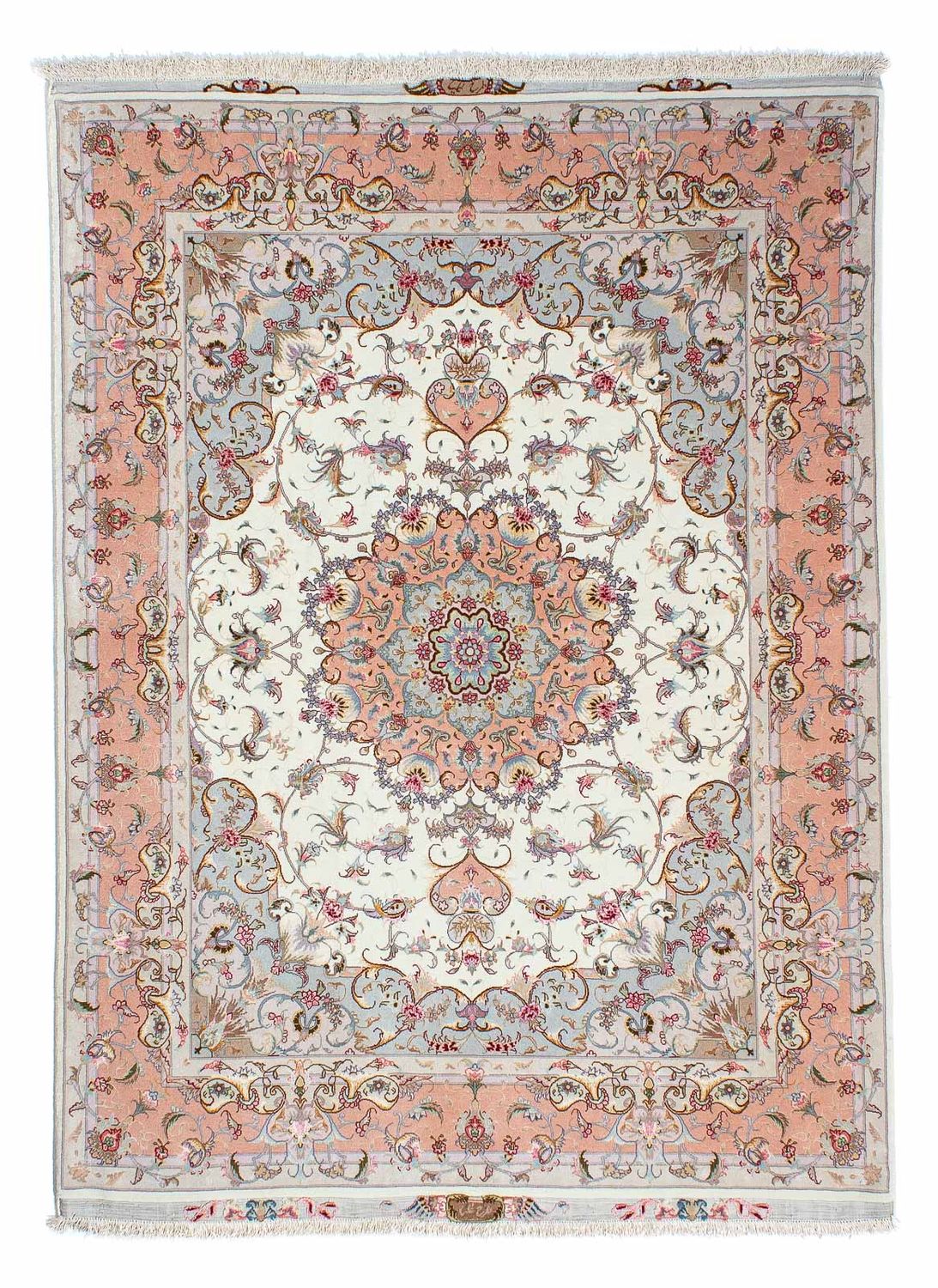 Dywan perski - Tabriz - Królewski - 203 x 152 cm - beżowy