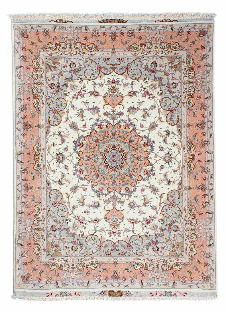 Dywan perski - Tabriz - Królewski - 203 x 152 cm - beżowy