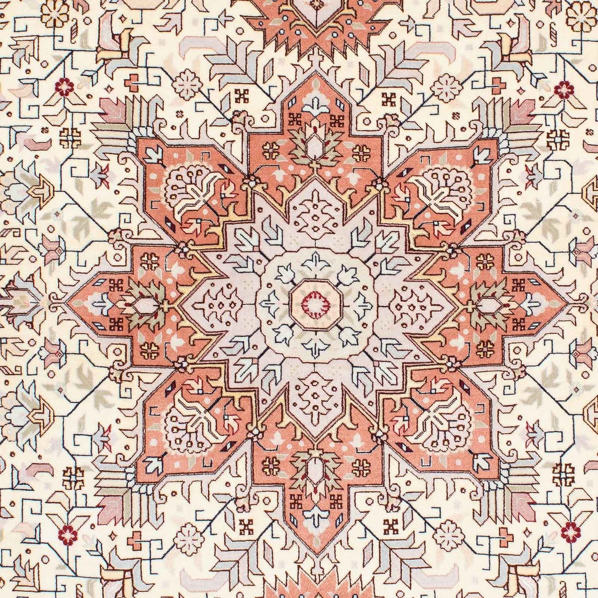 Dywan perski - Tabriz - Królewski - 211 x 151 cm - beżowy