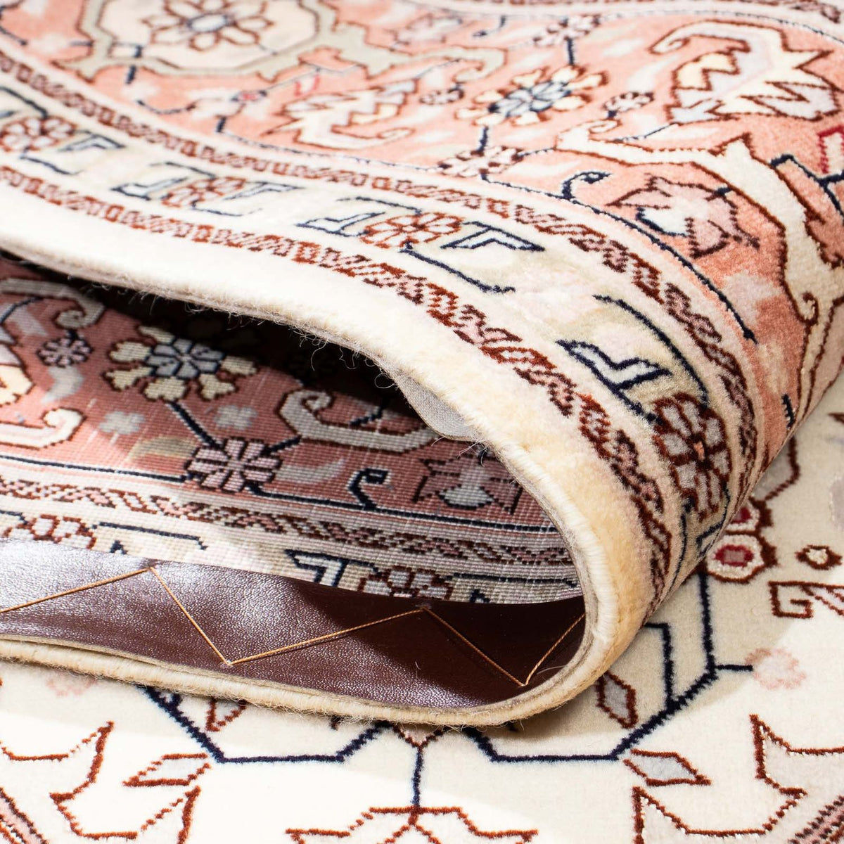 Dywan perski - Tabriz - Królewski - 211 x 151 cm - beżowy