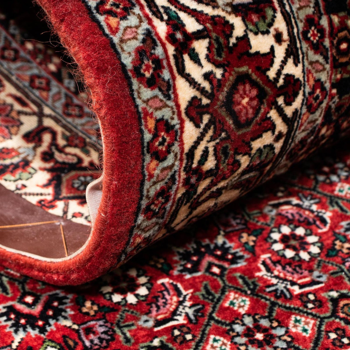 Biegacz Dywan perski - Bijar - 209 x 74 cm - ciemna czerwień