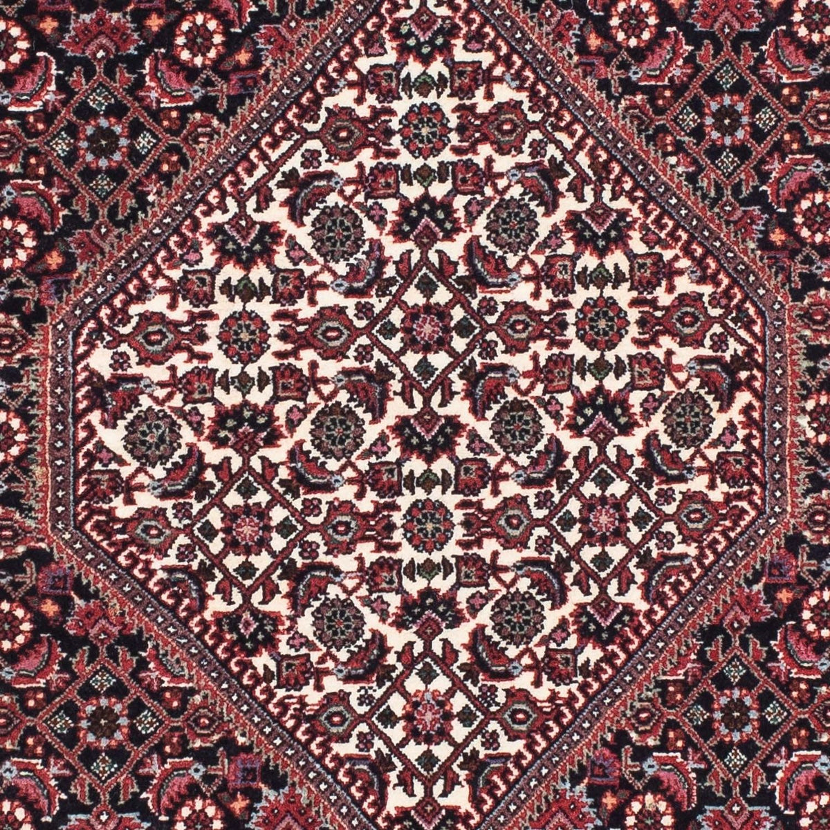 Biegacz Dywan perski - Bijar - 214 x 73 cm - ciemnoniebieski