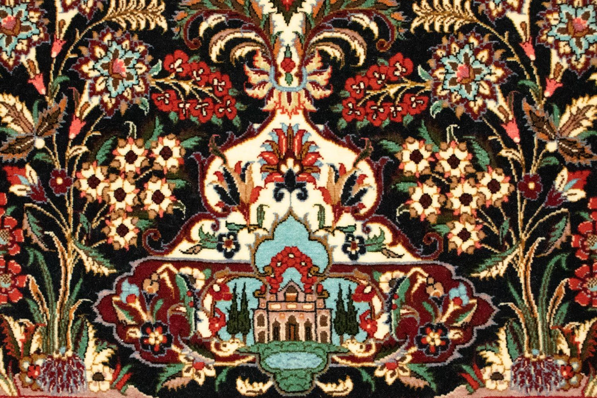 Dywan perski - Ghom - 163 x 107 cm - ciemnoniebieski