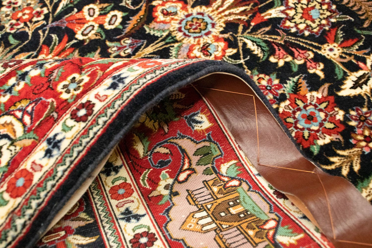 Dywan perski - Ghom - 163 x 107 cm - ciemnoniebieski