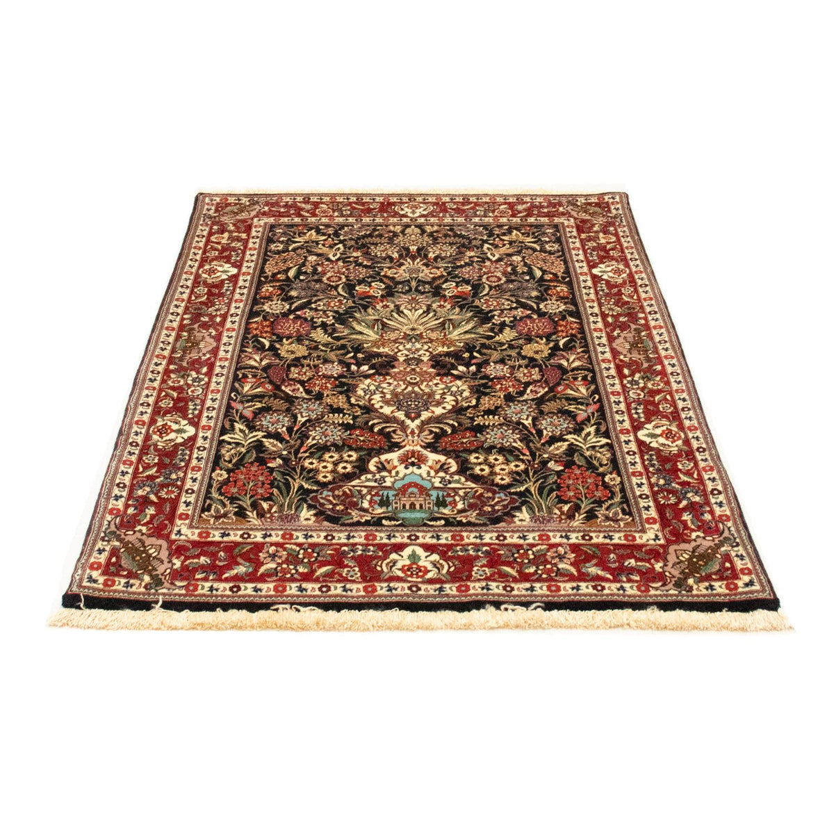 Dywan perski - Ghom - 163 x 107 cm - ciemnoniebieski