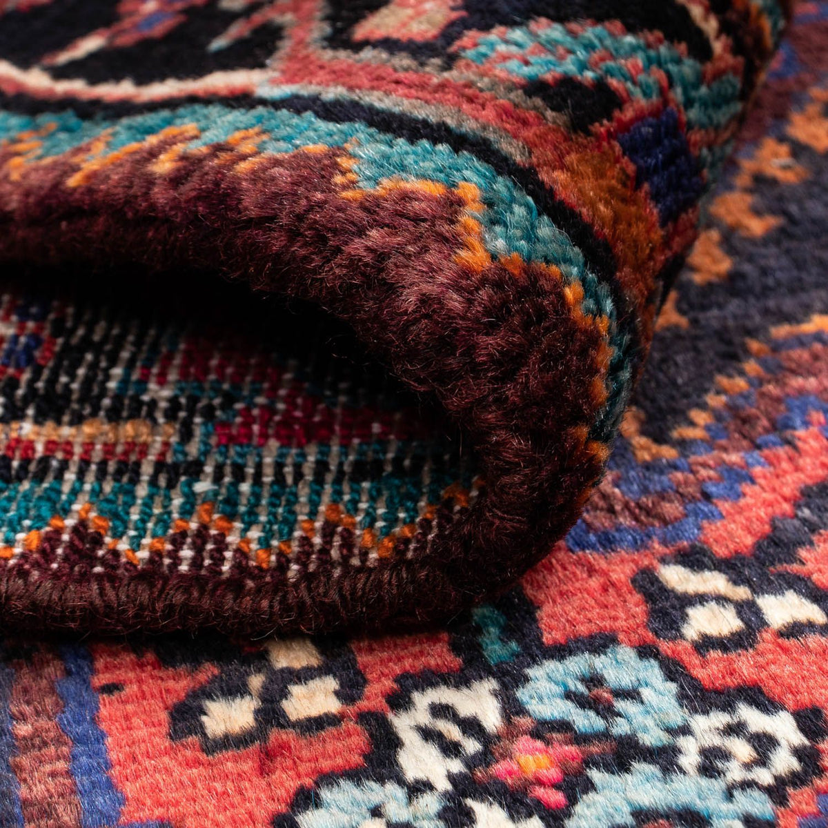 Perski dywan - Nomadyczny - 142 x 89 cm - ciemnoniebieski