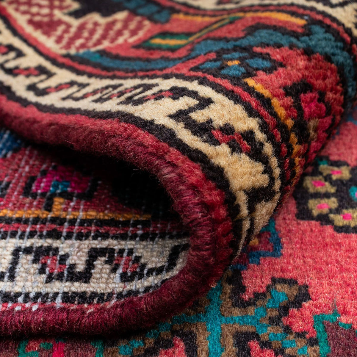 Perski dywan - Nomadyczny - 125 x 88 cm - czerwony