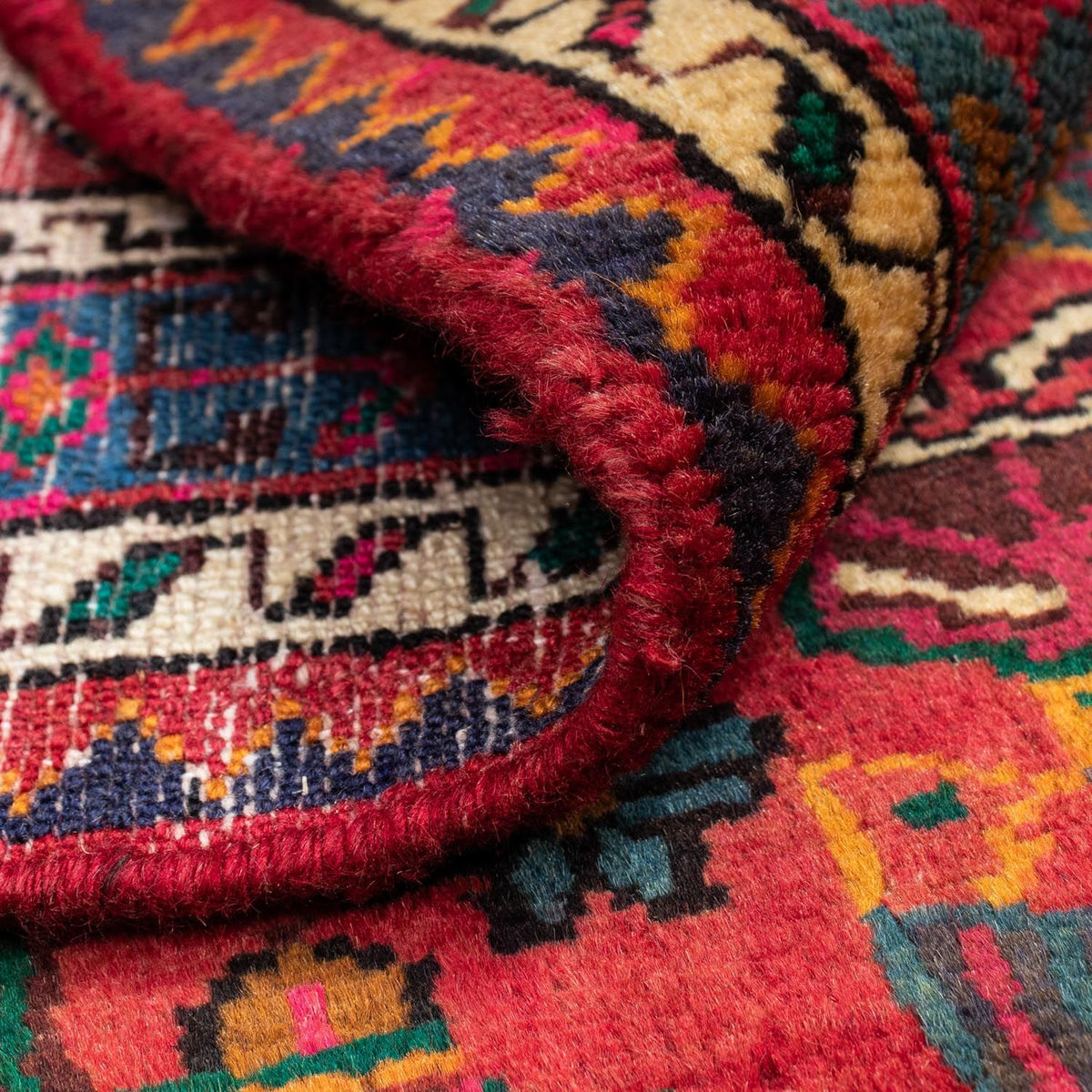 Perski dywan - Nomadyczny - 130 x 100 cm - czerwony