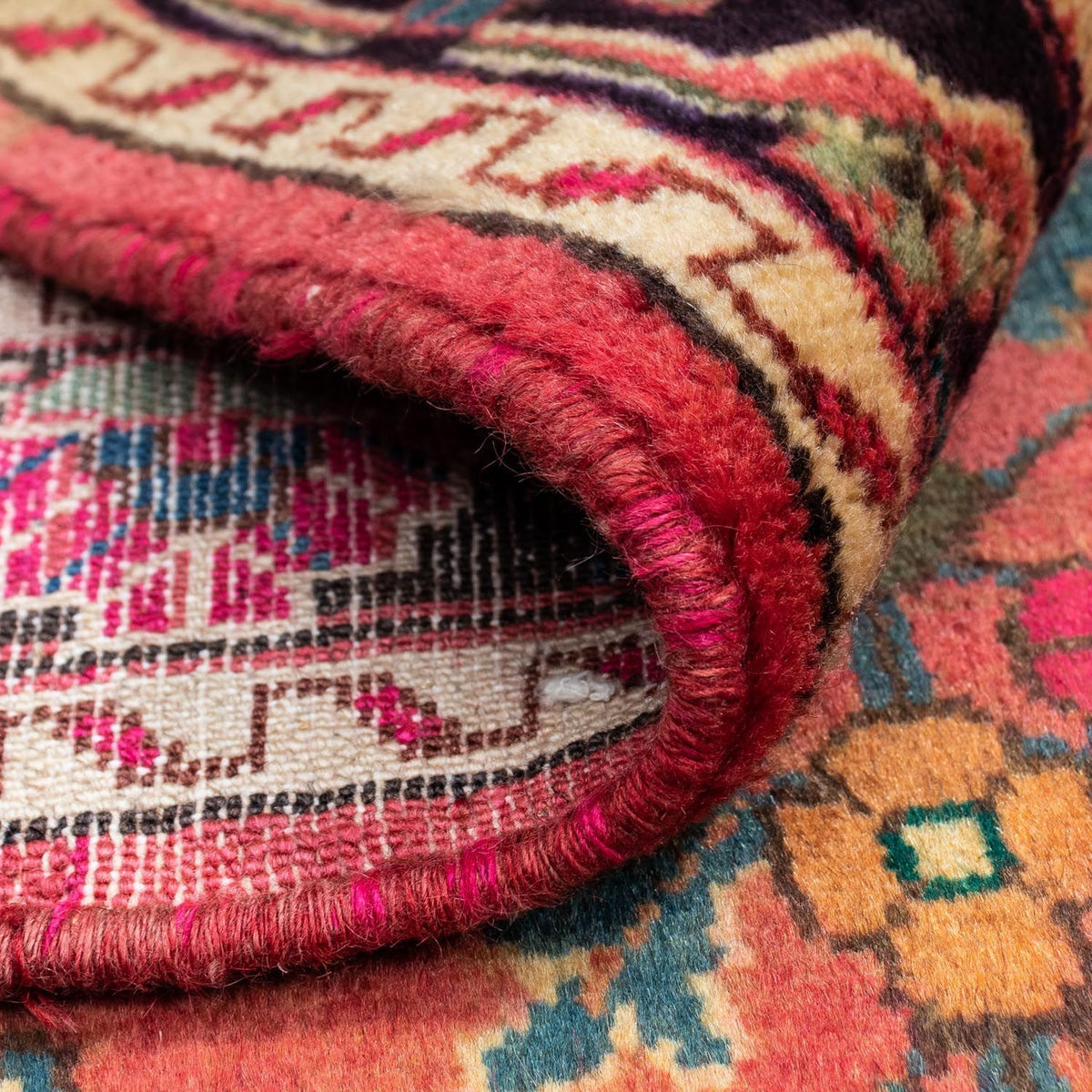 Perski dywan - Nomadyczny - 131 x 94 cm - jasna czerwień