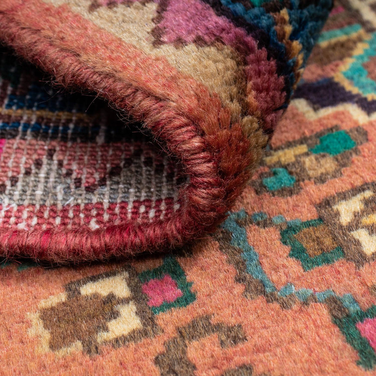 Perski dywan - Nomadyczny - 140 x 86 cm - jasna czerwień