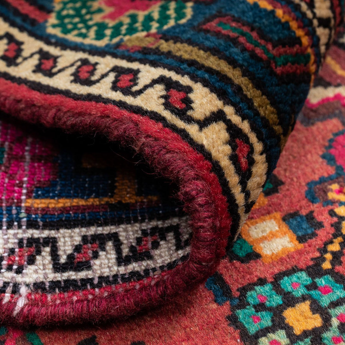 Perski dywan - Nomadyczny - 130 x 80 cm - czerwony