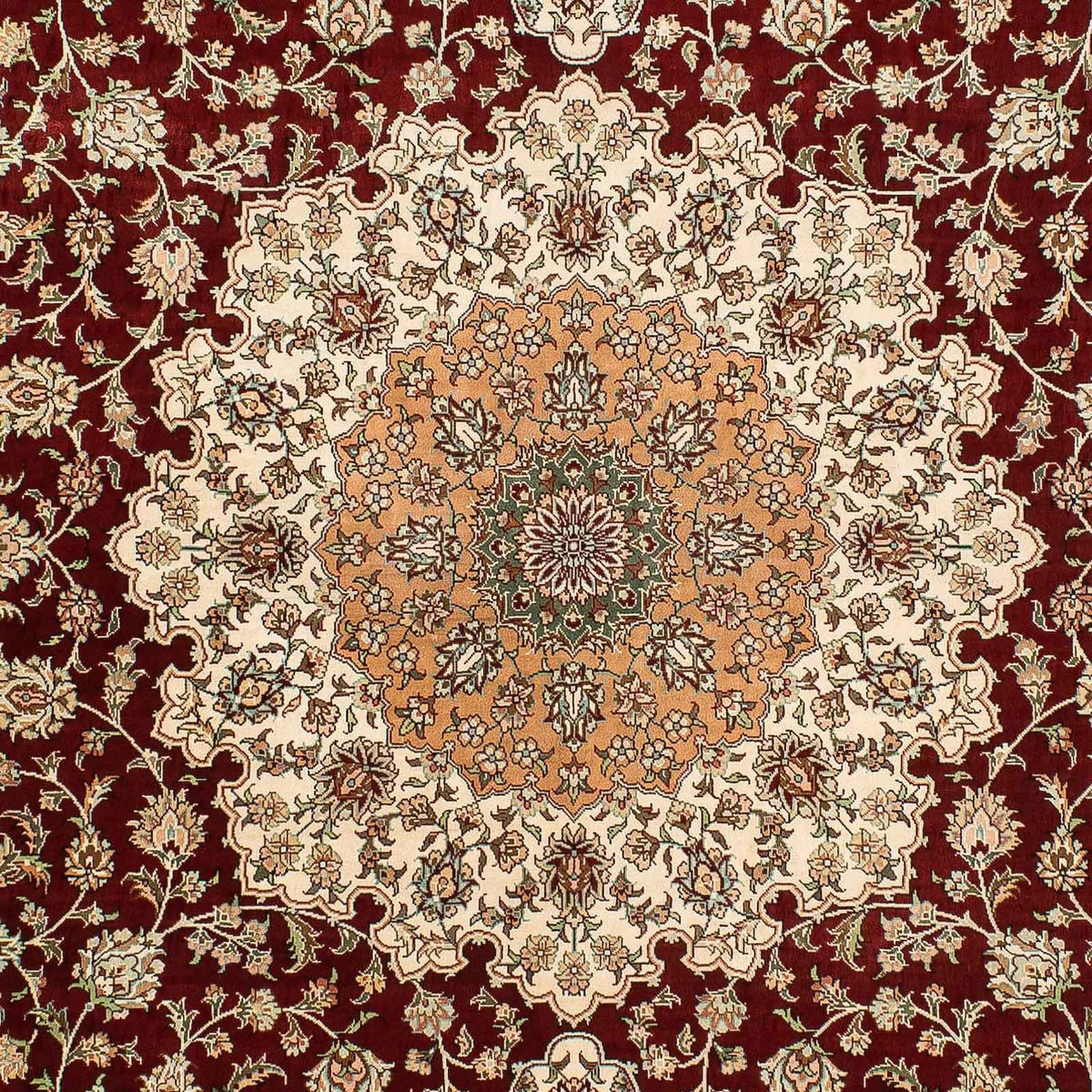 Jedwabny dywan - Ghom Silk - Premium - 216 x 132 cm - ciemnoniebieski