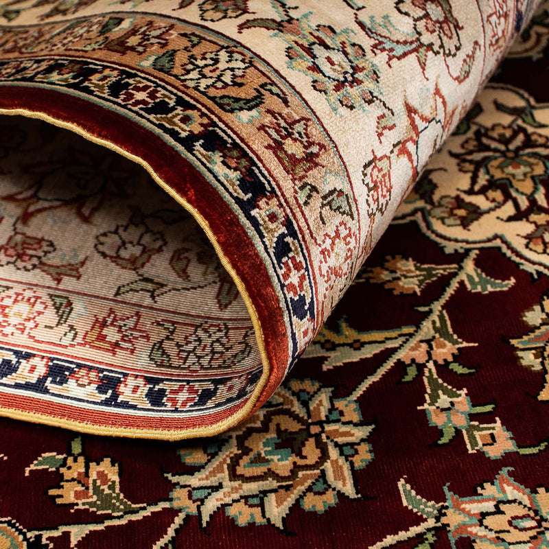 Jedwabny dywan - Ghom Silk - Premium - 216 x 132 cm - ciemnoniebieski