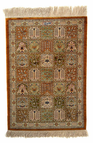 Dywan perski - Ghom - 76 x 55 cm - wielokolorowy