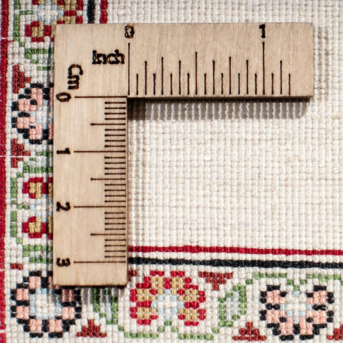 Jedwabny dywan - Ghom Silk - Premium - 41 x 31 cm - beżowy