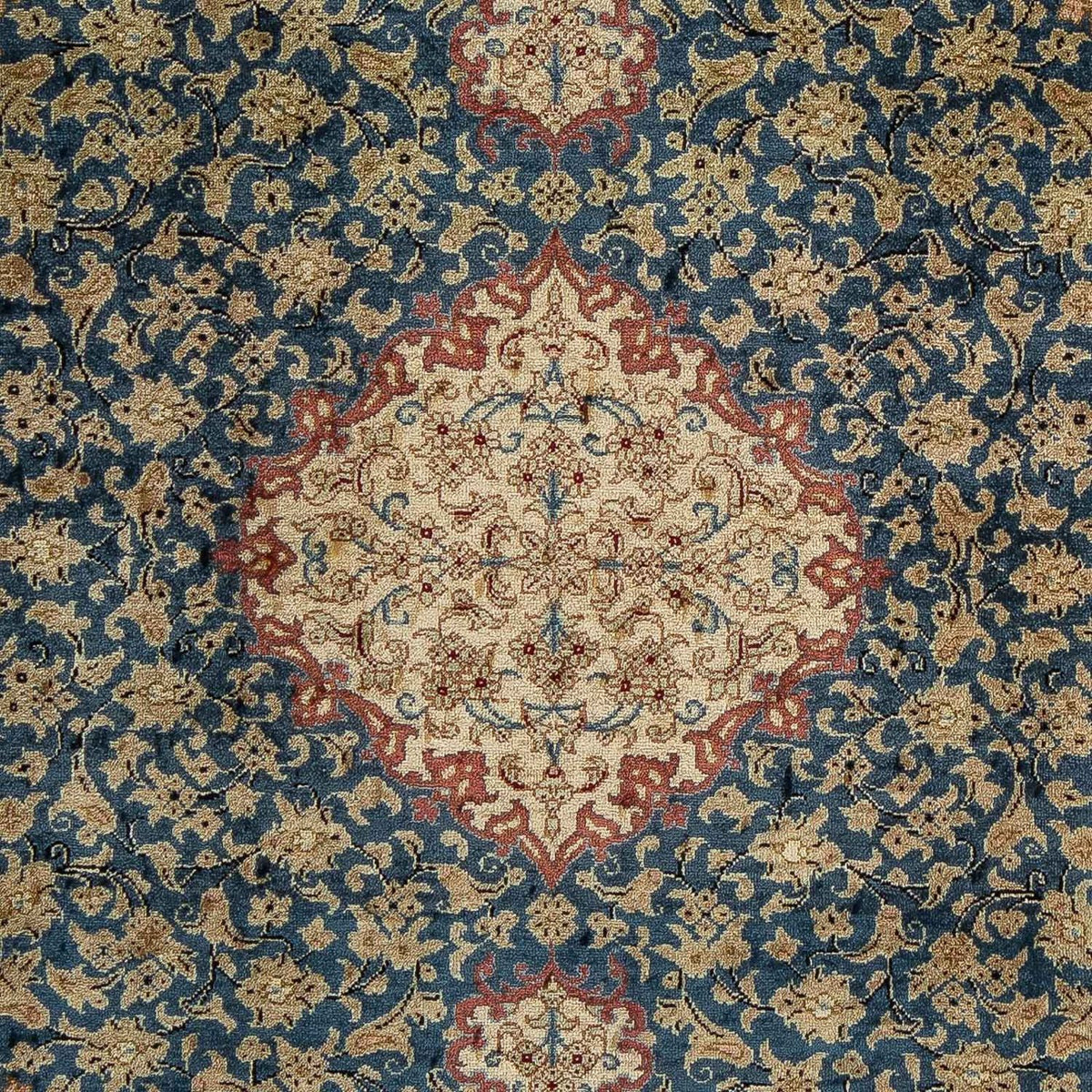 Dywan perski - Ghom - 83 x 58 cm - ciemnoniebieski