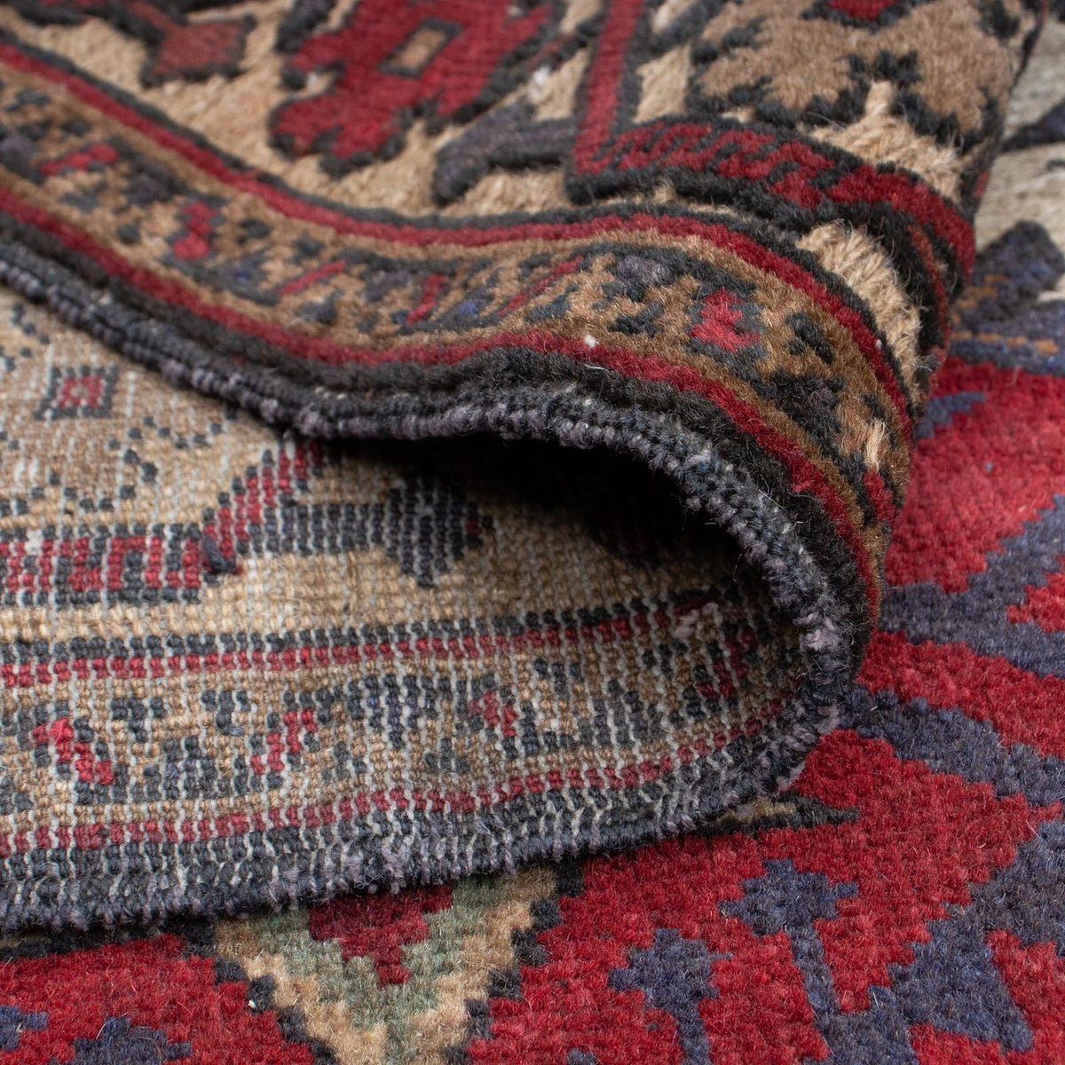 Dywan beludżycki kwadratowy  - 137 x 130 cm - jasnobrązowy