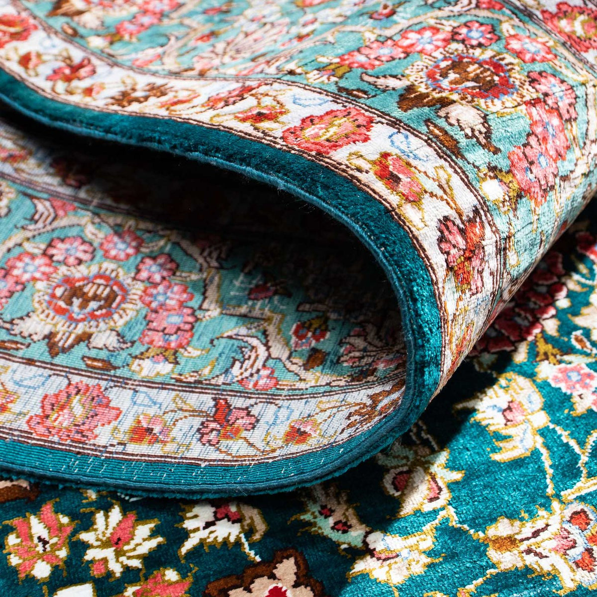 Dywan perski - Ghom - 152 x 100 cm - zielona