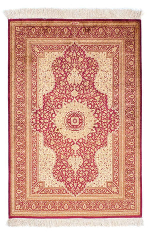 Dywan perski - Ghom - 143 x 95 cm - ciemna czerwień