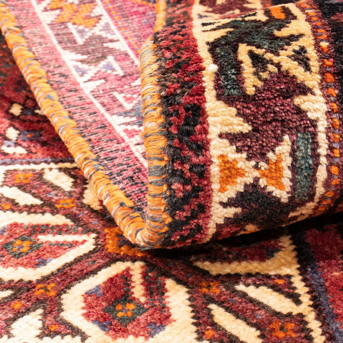 Perski dywan - Nomadyczny - 160 x 110 cm - ciemna czerwień