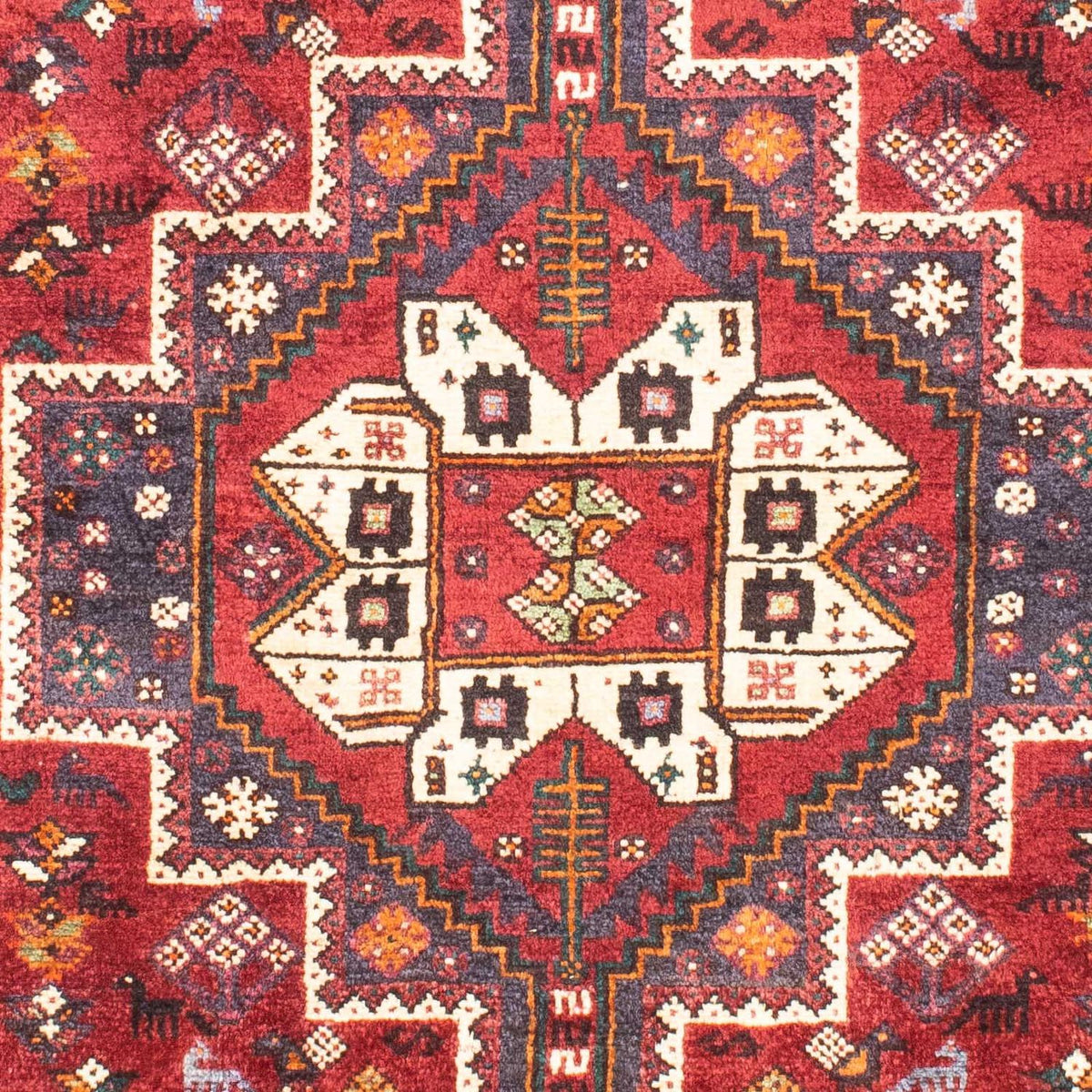 Perski dywan - Nomadyczny - 163 x 112 cm - ciemna czerwień