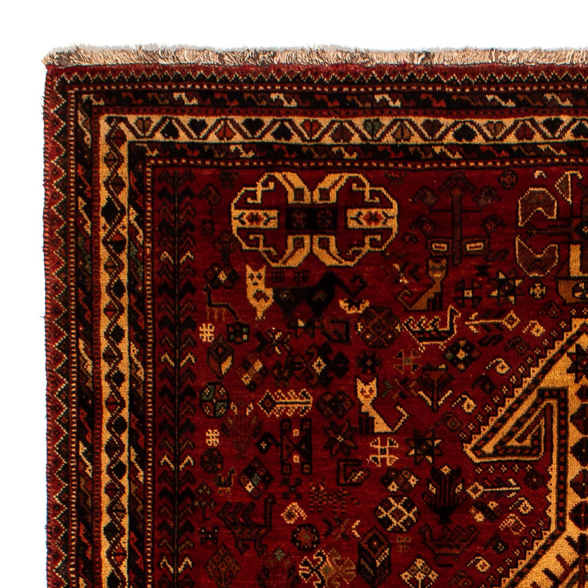 Perski dywan - Nomadyczny - 298 x 178 cm - ciemna czerwień