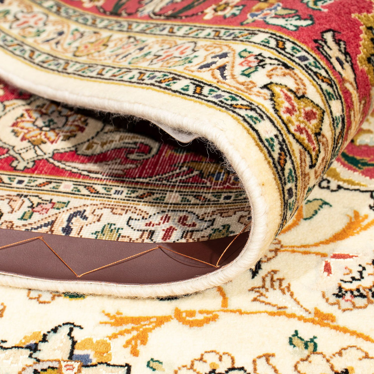 Dywan perski - Tabriz - Królewski - 251 x 204 cm - beżowy