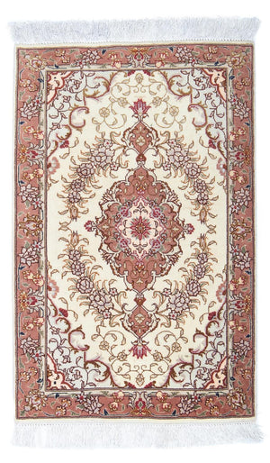 Dywan perski - Tabriz - Królewski - 93 x 61 cm - beżowy