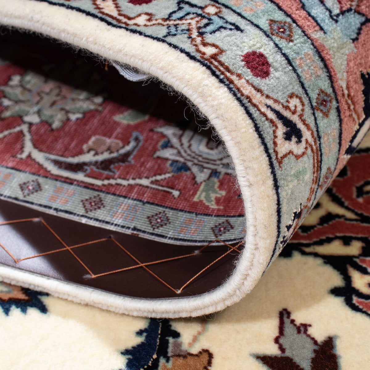 Dywan perski - Tabriz - Królewski - 193 x 158 cm - beżowy