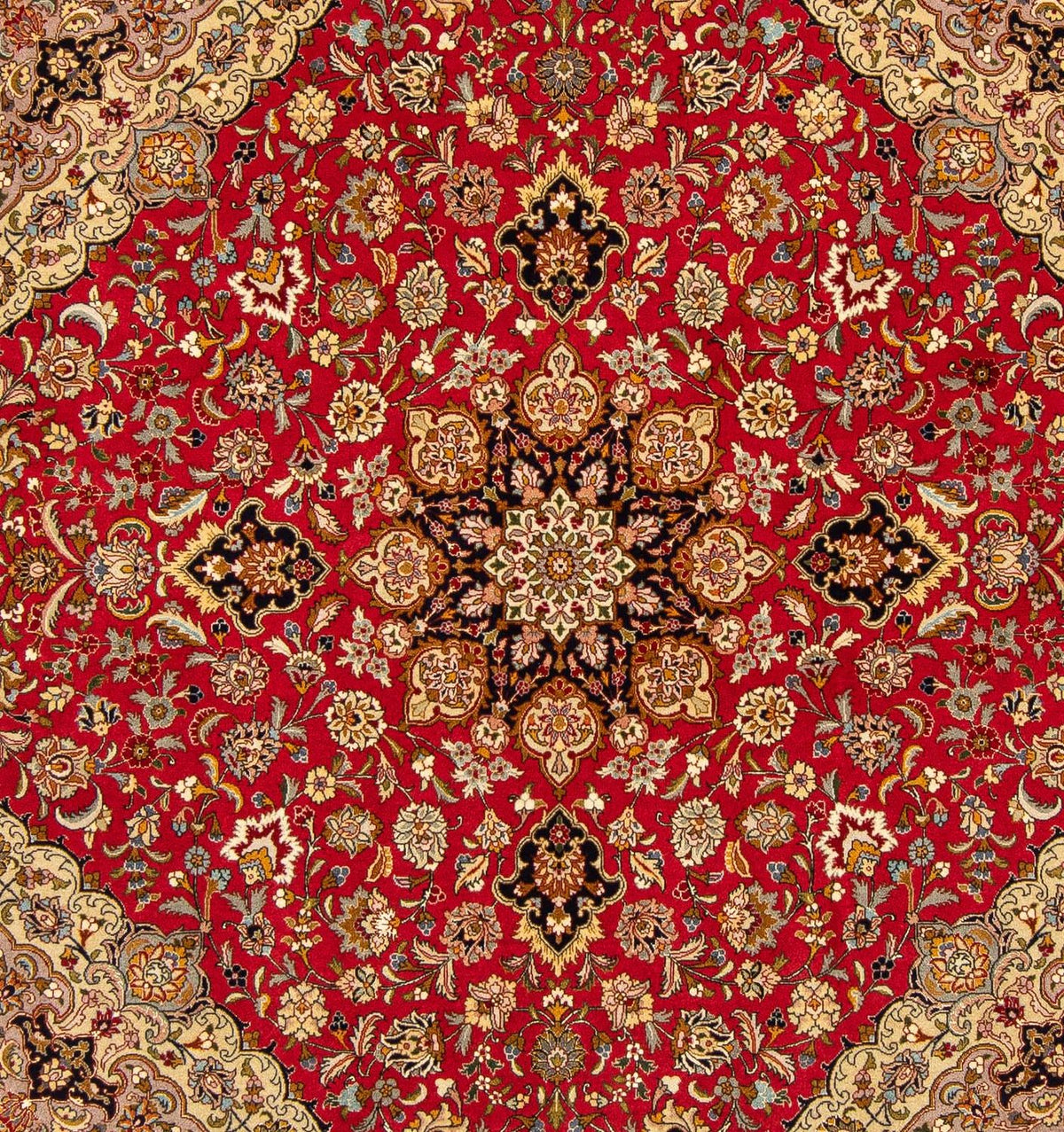 Dywan perski - Tabriz - Królewski kwadratowy  - 203 x 203 cm - czerwony