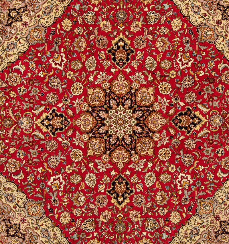 Dywan perski - Tabriz - Królewski kwadratowy  - 203 x 203 cm - czerwony