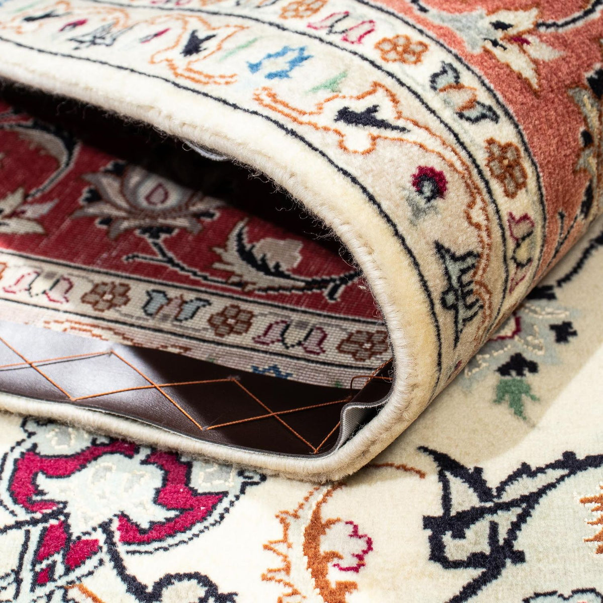 Dywan perski - Tabriz - Królewski - 201 x 156 cm - beżowy