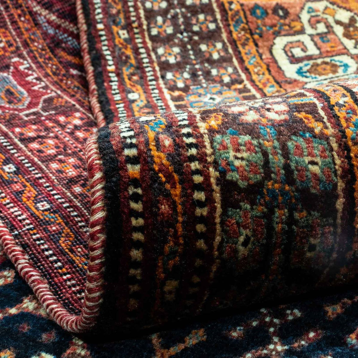 Perski dywan - Nomadyczny - 241 x 157 cm - ciemnoniebieski