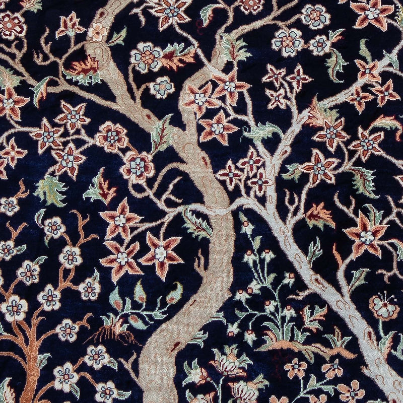 Dywan perski - Ghom - 87 x 59 cm - ciemnoniebieski