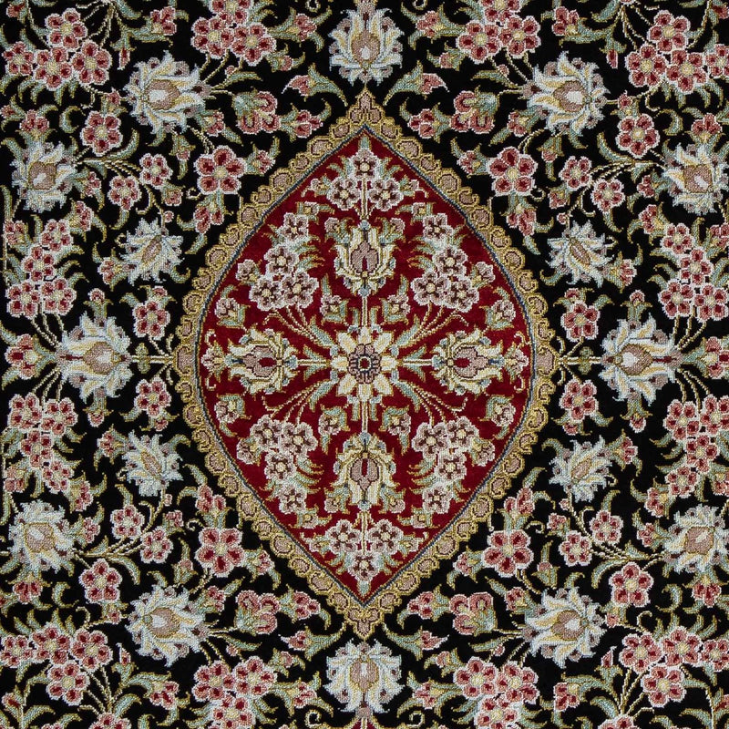 Dywan perski - Ghom - 89 x 57 cm - ciemnoniebieski