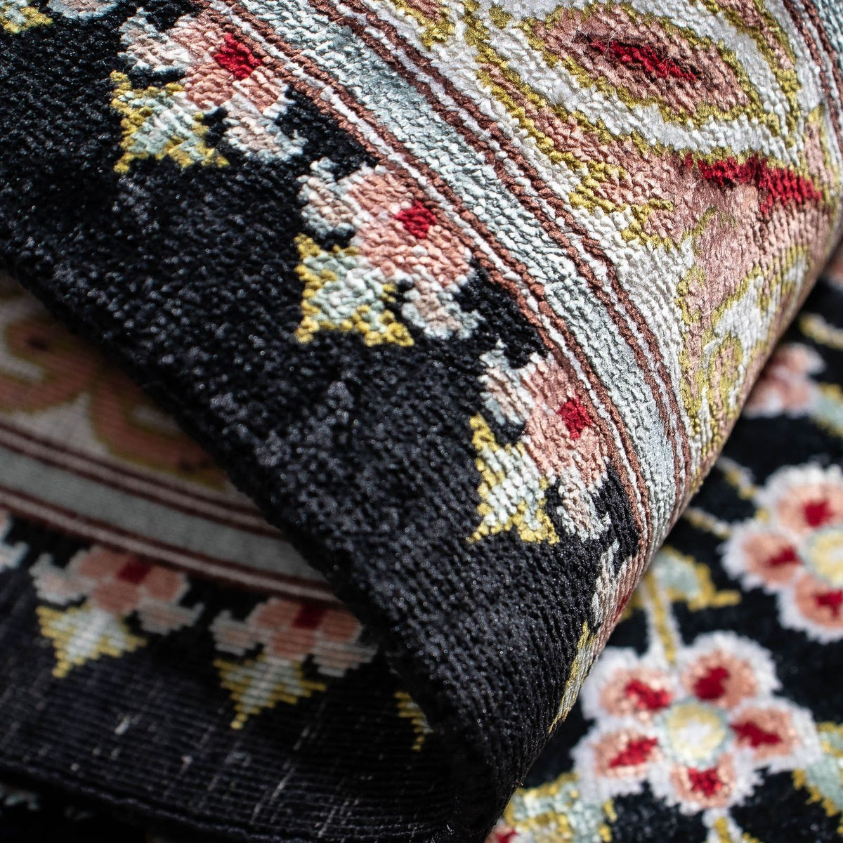 Dywan perski - Ghom - 89 x 57 cm - ciemnoniebieski