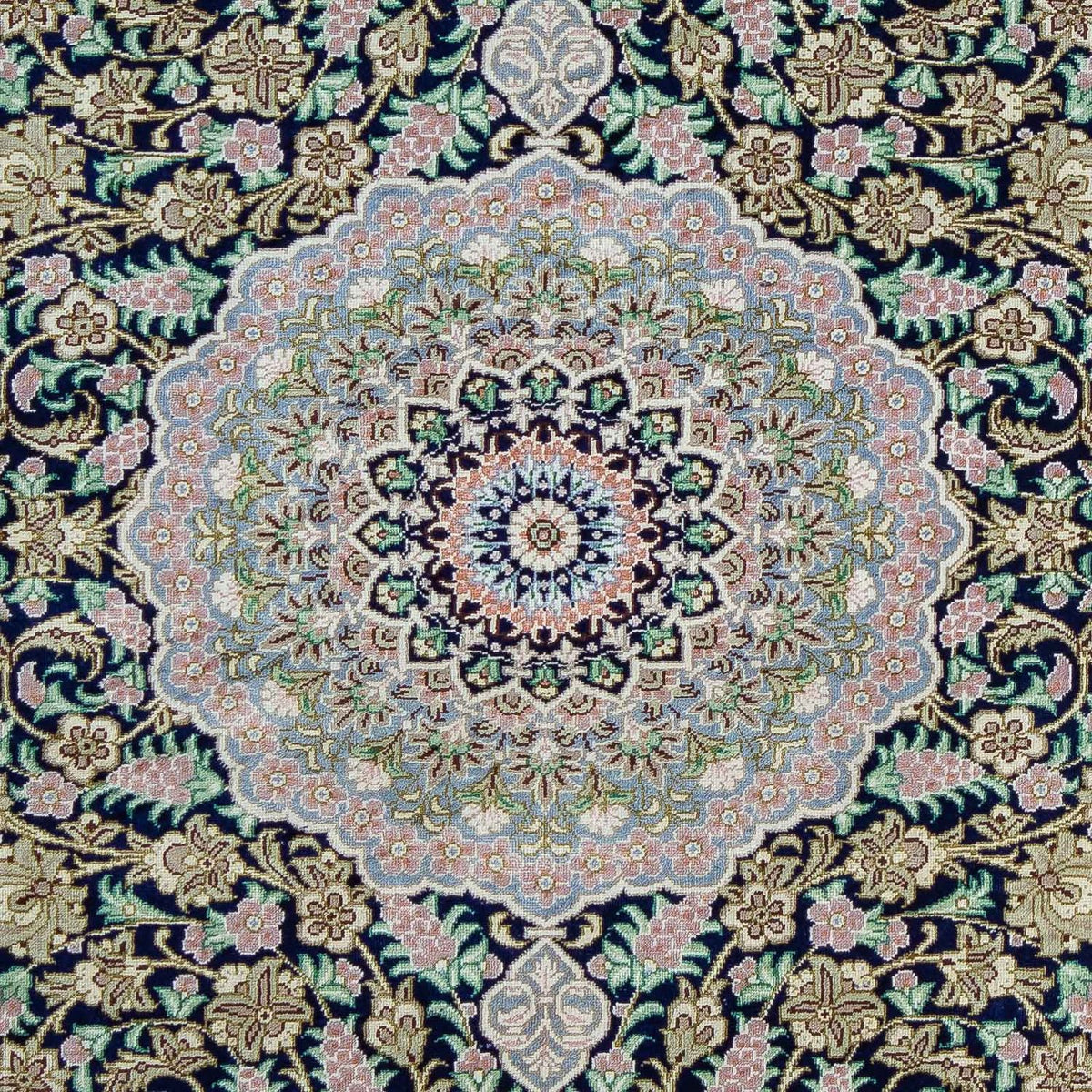 Dywan perski - Ghom - 88 x 63 cm - ciemnoniebieski