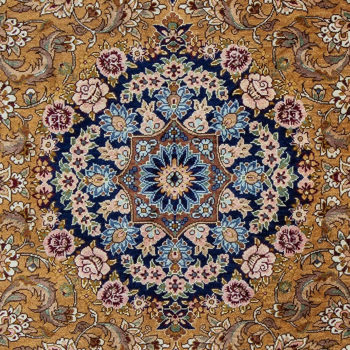 Dywan perski - Ghom - 91 x 62 cm - ciemnoniebieski