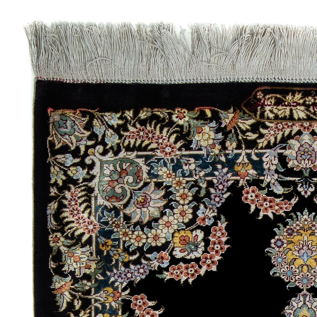 Dywan perski - Ghom - 89 x 59 cm - ciemnoniebieski