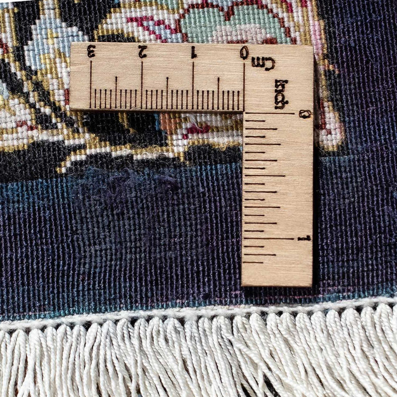 Dywan perski - Ghom - 89 x 59 cm - ciemnoniebieski